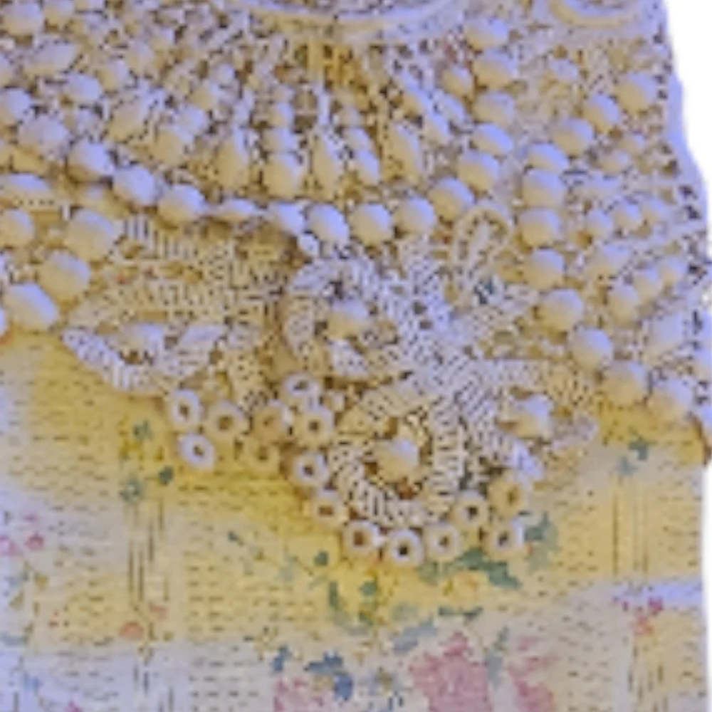 Handcrafted Christmas Stocking Antique Lace Over Floral Cotton Satin Rosettes - Picture 6 of 10